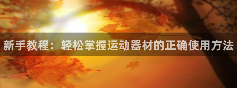 凯捷体育招商电话：新手教程：轻松掌握运动器材的正确使